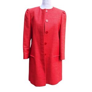 Zara Waxed Woven Coral Red Women's Jacket | Small